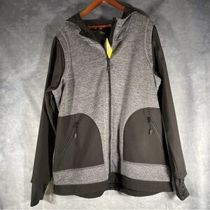 Nola Soft Shell Hooded Jacket XXL Black / Grey Thumbhole Zip P pets Activewear